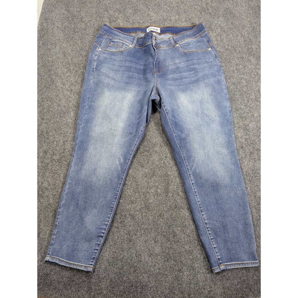 Disclosure Blue High Rise Tapered Jeans Plus Size 22W Medium Wash Double Button
